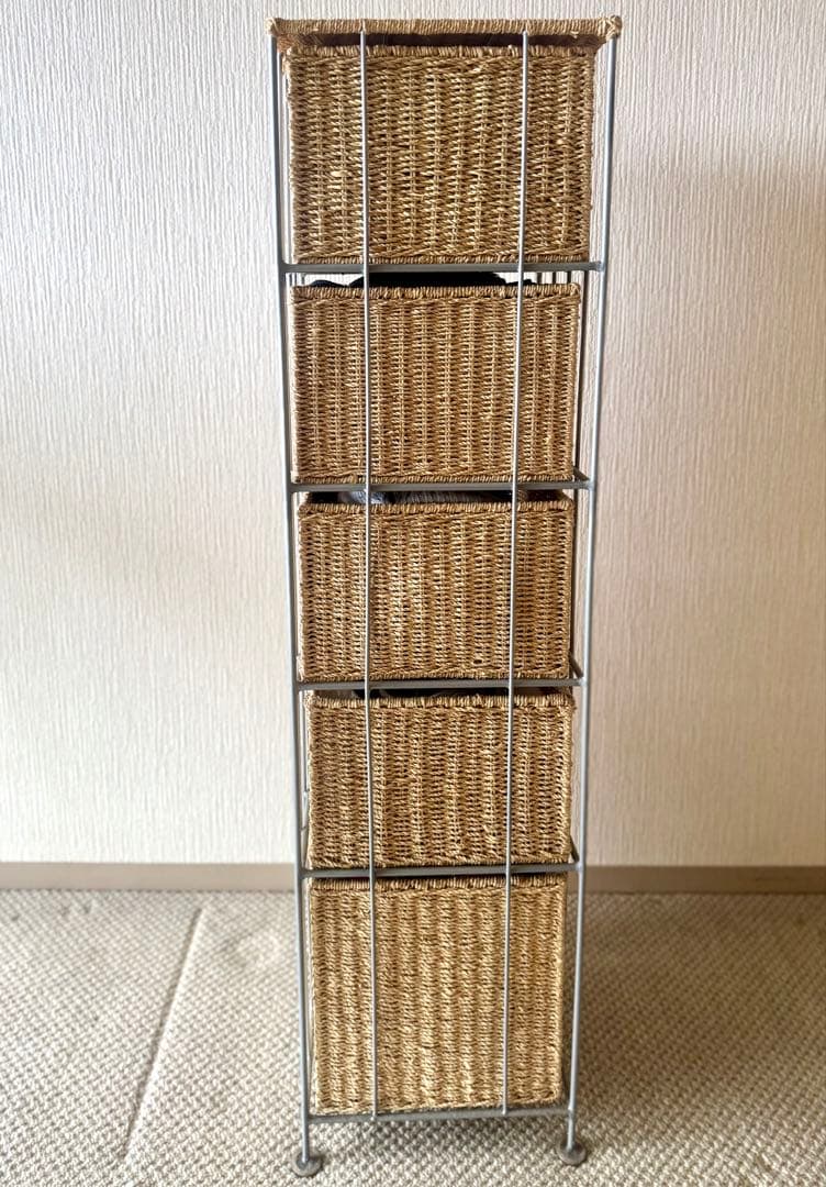 ラタン製チェスト 5段