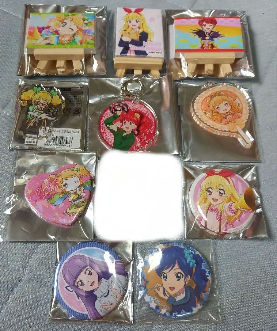 アイカツ　プレミアムレアカード　缶バッジ　ミニキャンバス　霧矢あおい