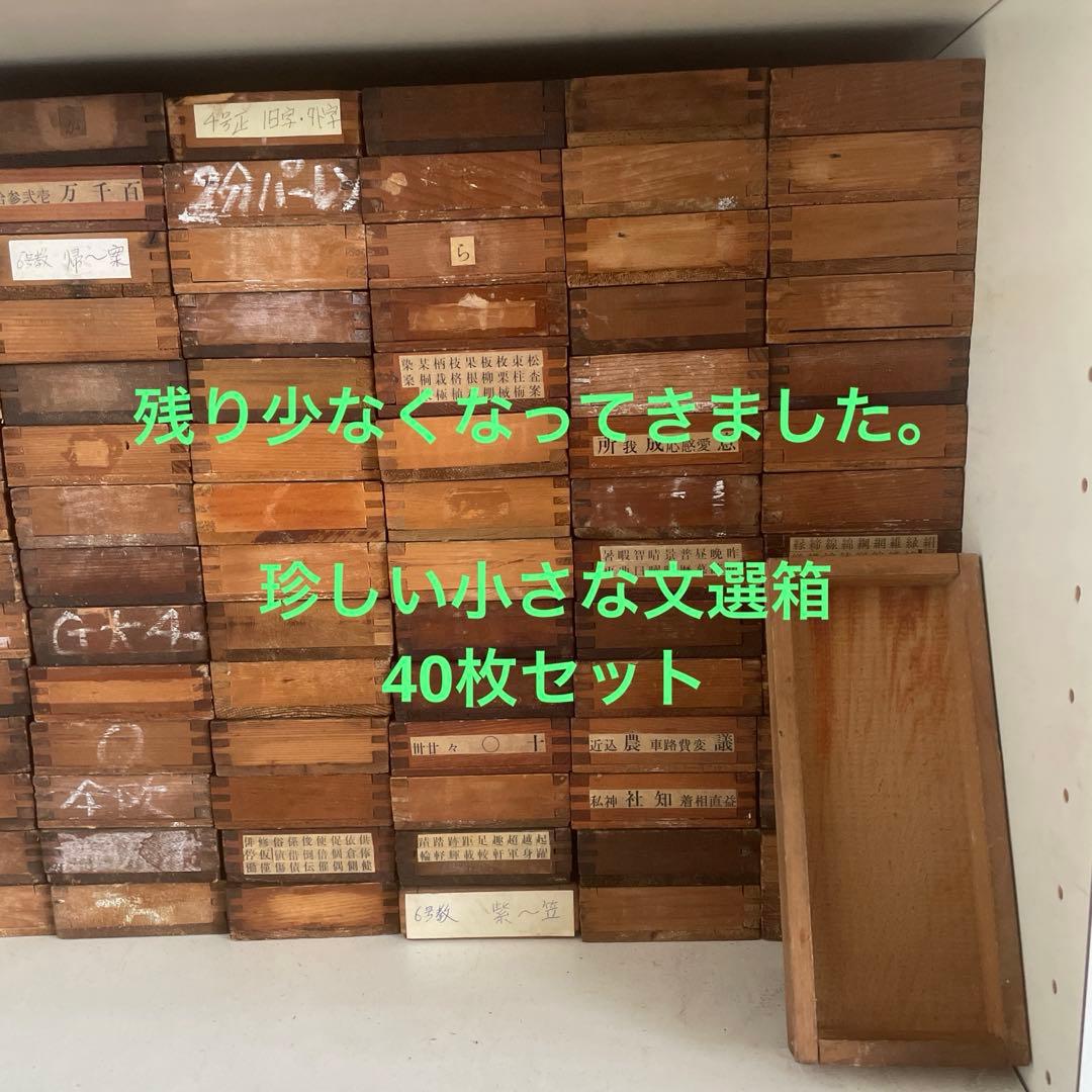 【珍しい小型】B50-3/活版印刷所で使われていた小箱（文選箱）40枚