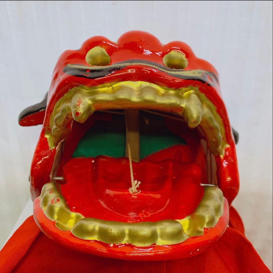 希少 手獅子 日本舞踊 小道具 獅子舞 赤獅子 舞手獅子 獅子頭 縁起物 魔除け