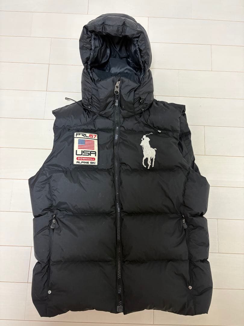 Polo Ralph Lauren フード付きダウンベスト ブラック