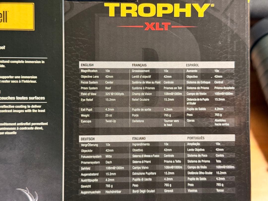 望遠鏡 双眼鏡 10倍 Bushnell TROPHY XLT 10×42mm