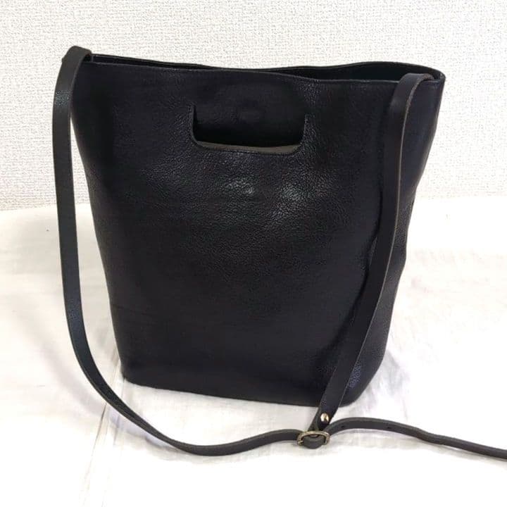 Ense / 2WAYレザートート　ブラック　シボ　北欧暮らしの道具店