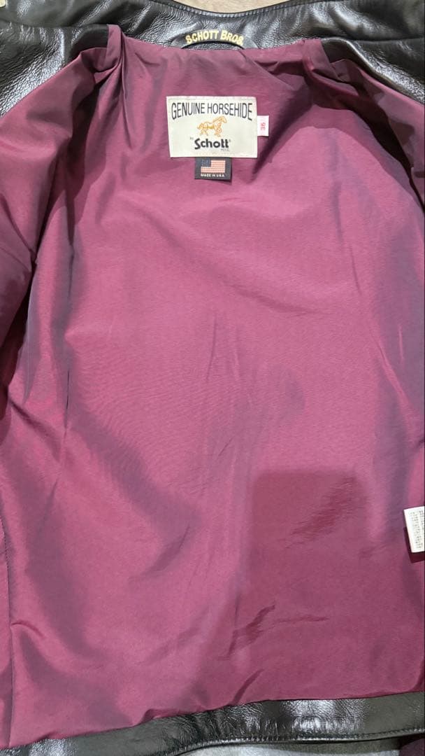 Schott 641xxh 馬革シングル 36