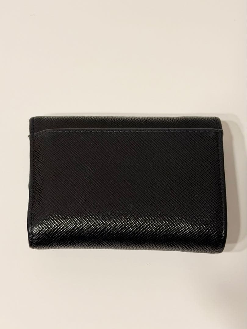 【箱付き】PRADA ブラックレザー 三つ折り財布