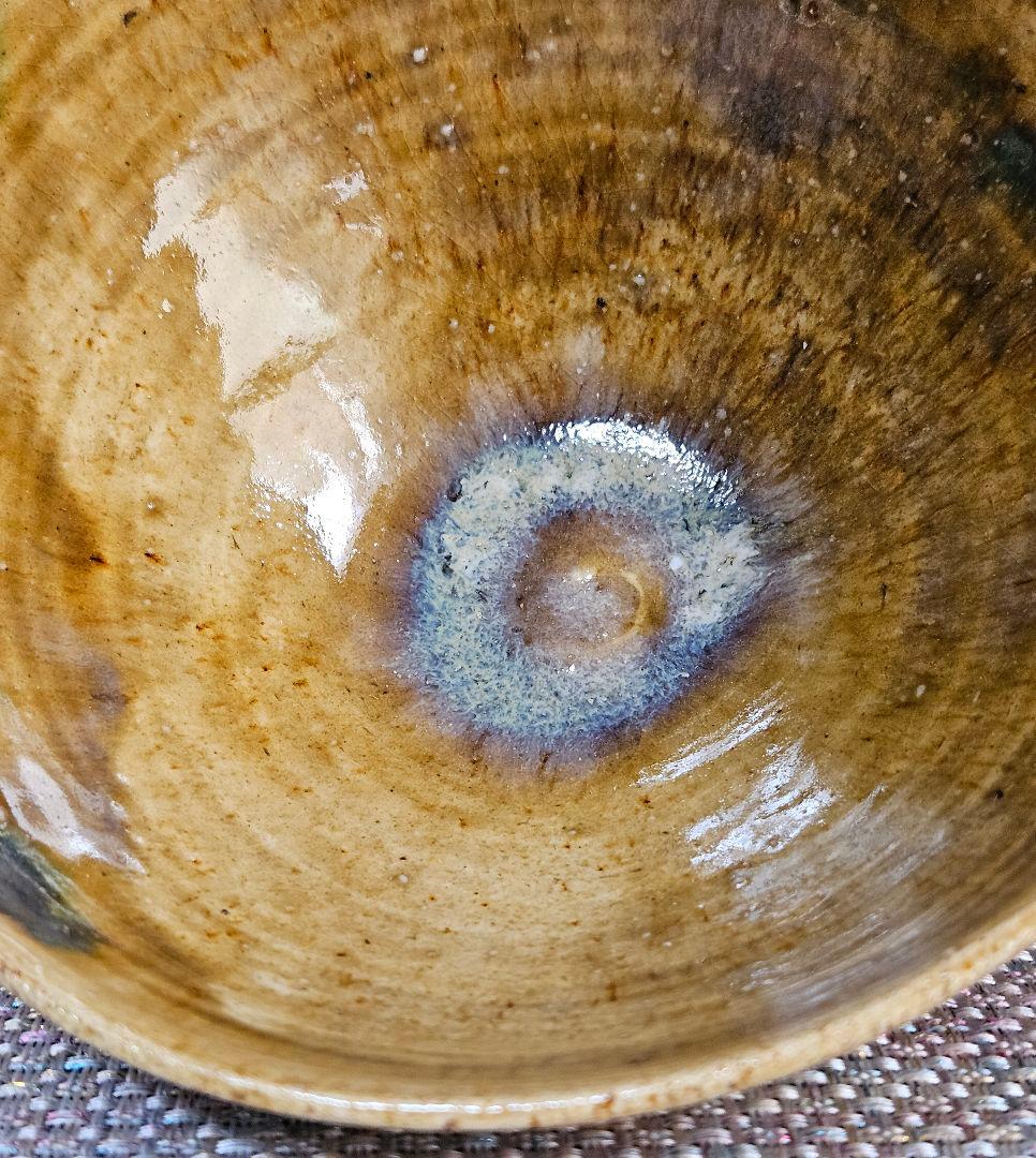 【名碗❗】
時代古作品】明治時代　瀬戸織部　黄瀬戸　織部　たんぱん海鼠釉　茶碗