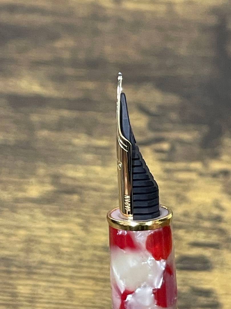 試筆のみ　セルロイド　金魚　14金　細字　プラチナ　万年筆　3776 備品付き