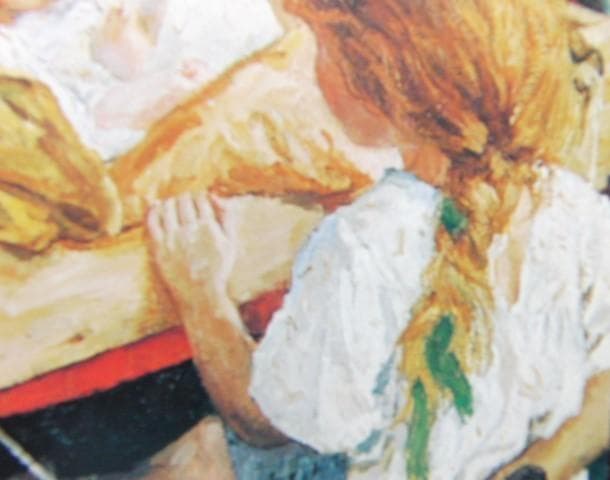 プラストフ、「母と子」、希少な額装用画集より、新品高級額装付