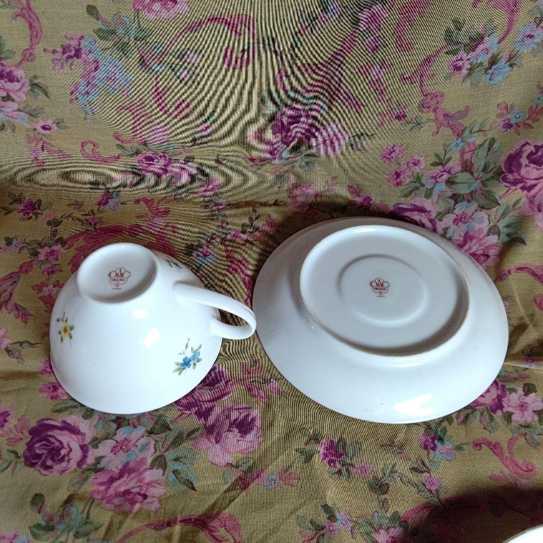 大倉陶園 小花散らし コンポートとカップ&ソーサーペア