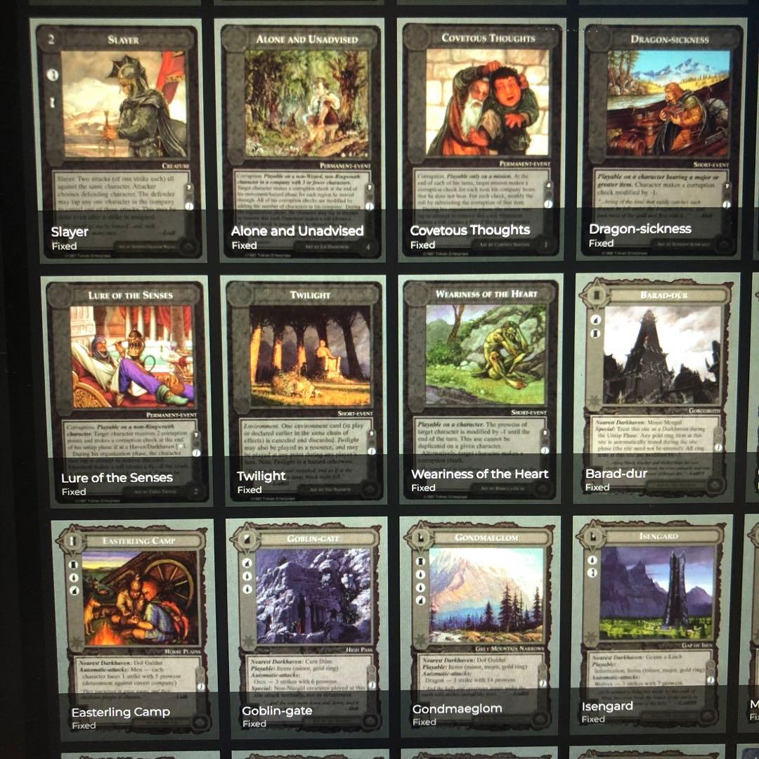 ミドルアース　カード　チャレンジデッキJ ccg 指輪物語　希少