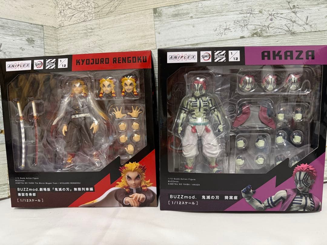 鬼滅の刃　BUZZmod. 煉獄杏寿郎　猗窩座　2体セット　無限列車　フィギュア