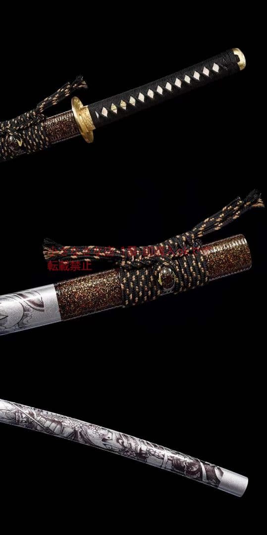 26寸T10焼刃日本三色研【無双ゴースト】古兵器 刀装具 日本刀 模造刀 居合刀