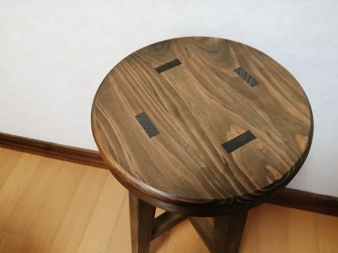 【ほぞ組】木製スツール　高さ70cm　丸椅子　stool 　花瓶台