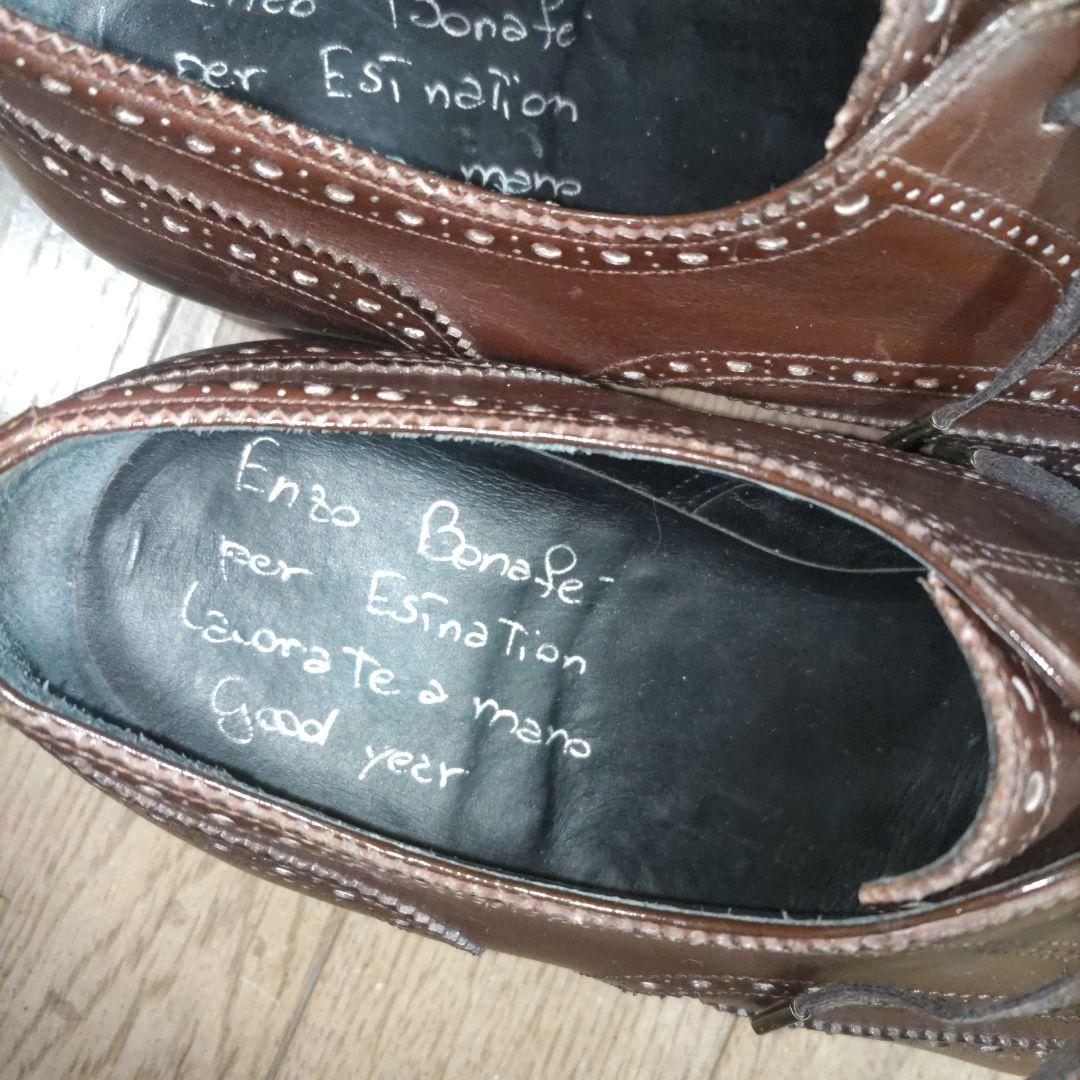 エンツォボナフェ　ENZO BONAFE　ブラウン ウィングチップ ブローグ