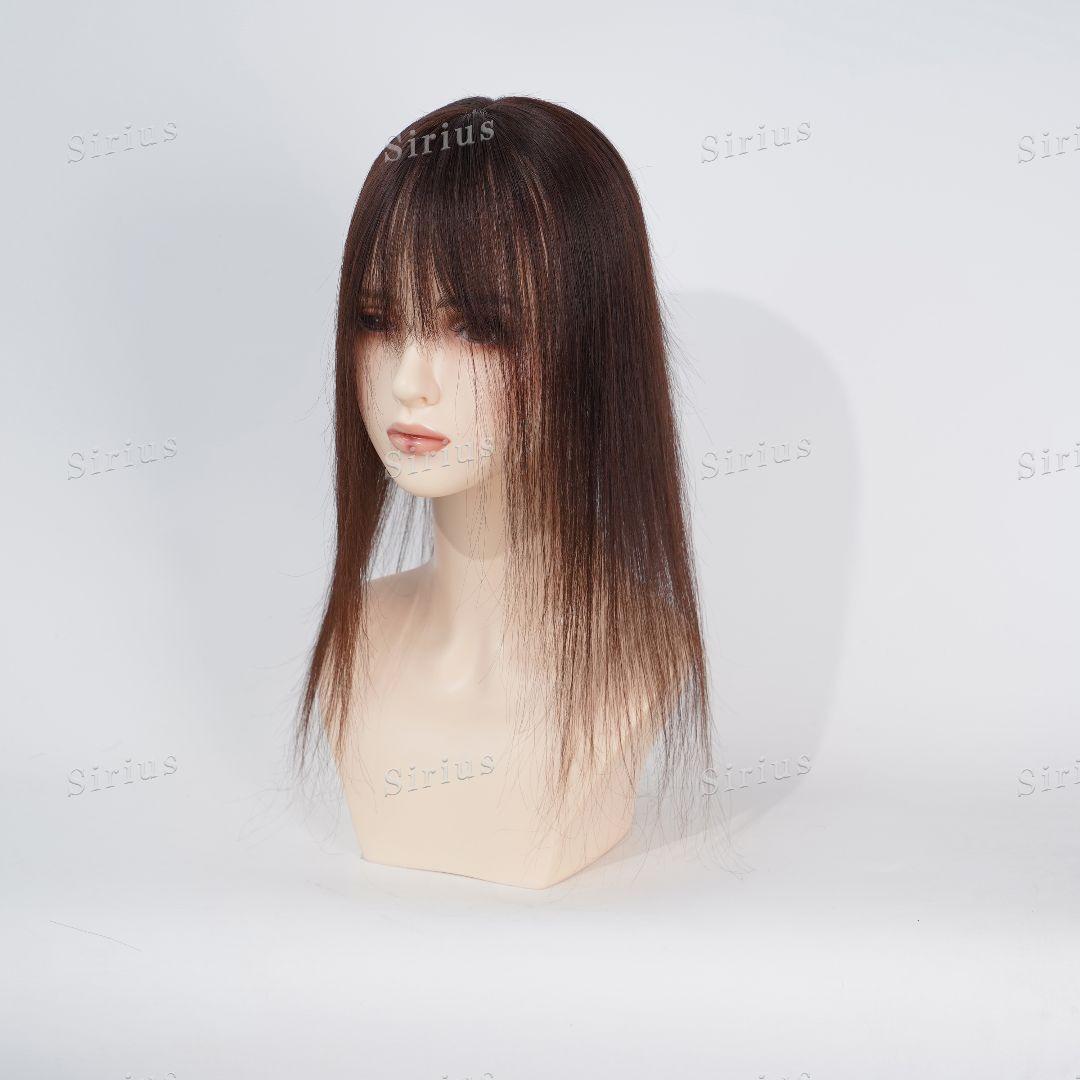 人毛100％ モカブラウン45CM+ポイントウィッグモカブラウン