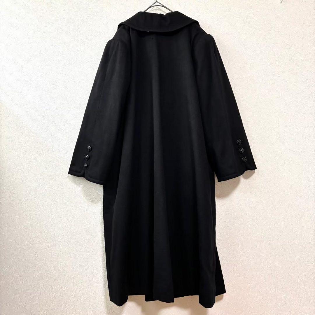 カシミヤ100% Johnstons of Elginチェスターコート黒ブラック