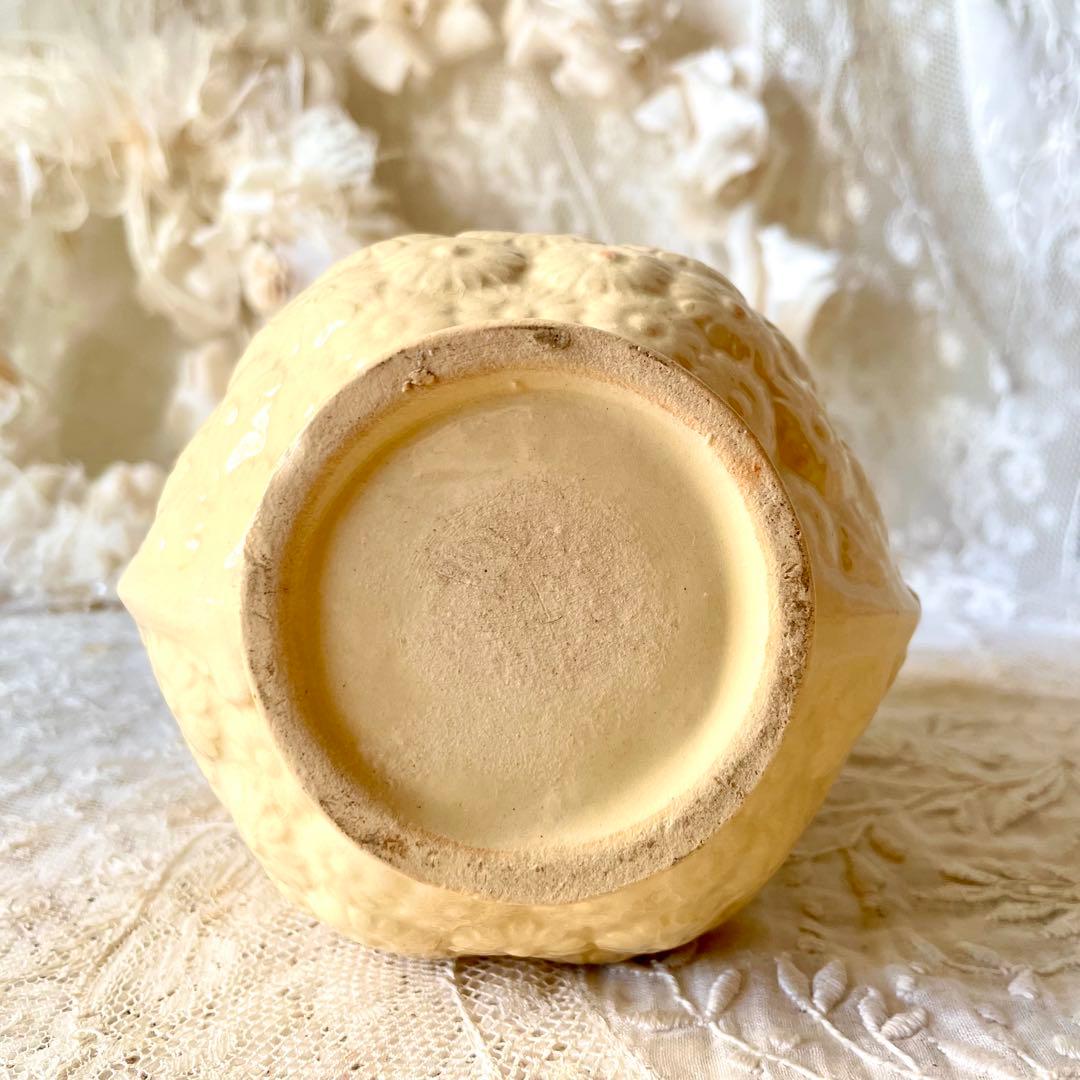 【希少】マーガレットレリーフ蓋付きピシェ ボルドー窯　フランスアンティーク