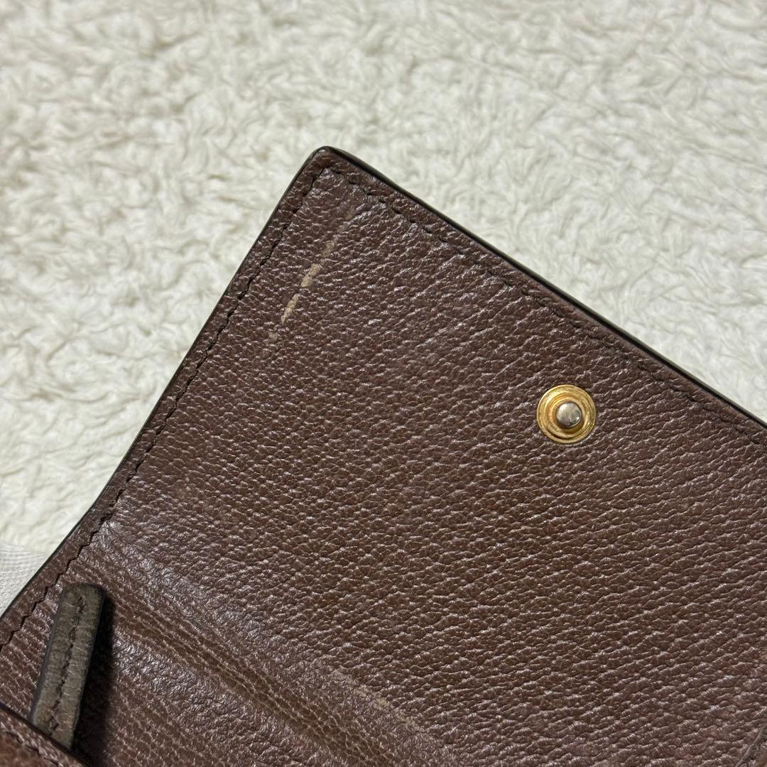 【美品】 GUCCI オフィディア シェリーライン GGスプリーム 二つ折り財布