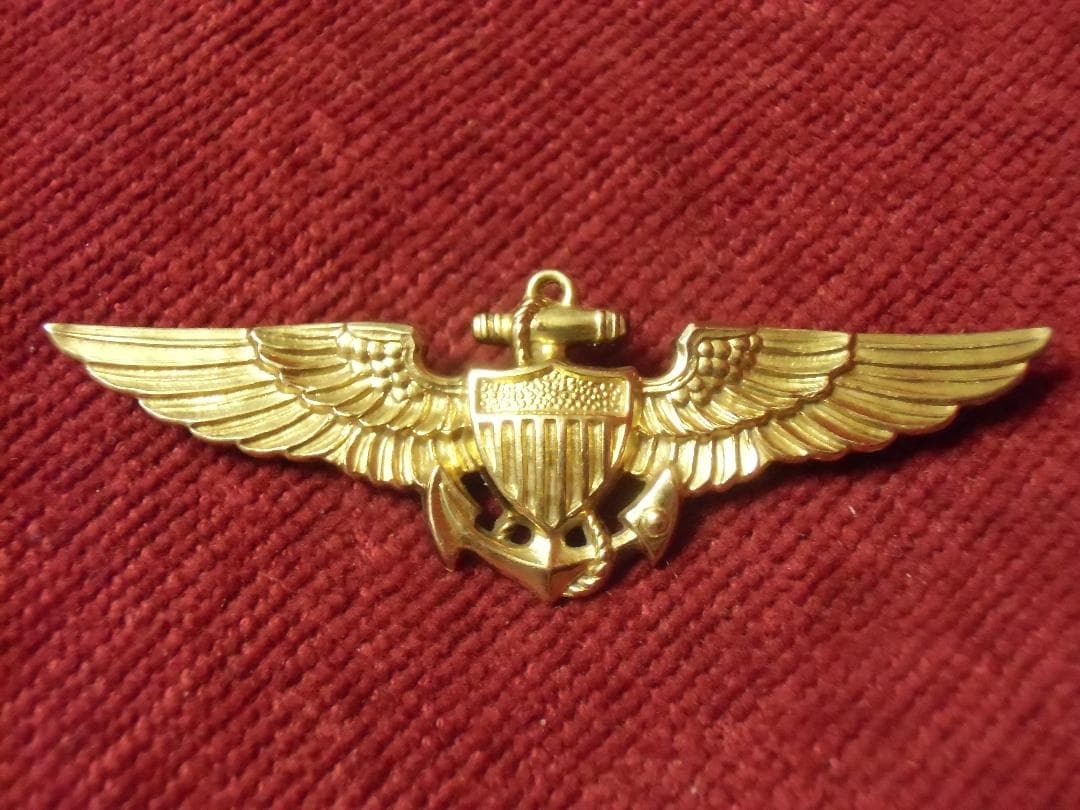 ★１９３０年代＊アメリカ軍＊海軍＊銀製＋金張り製＊パイロット章/ＷＩＮＧ（実物）