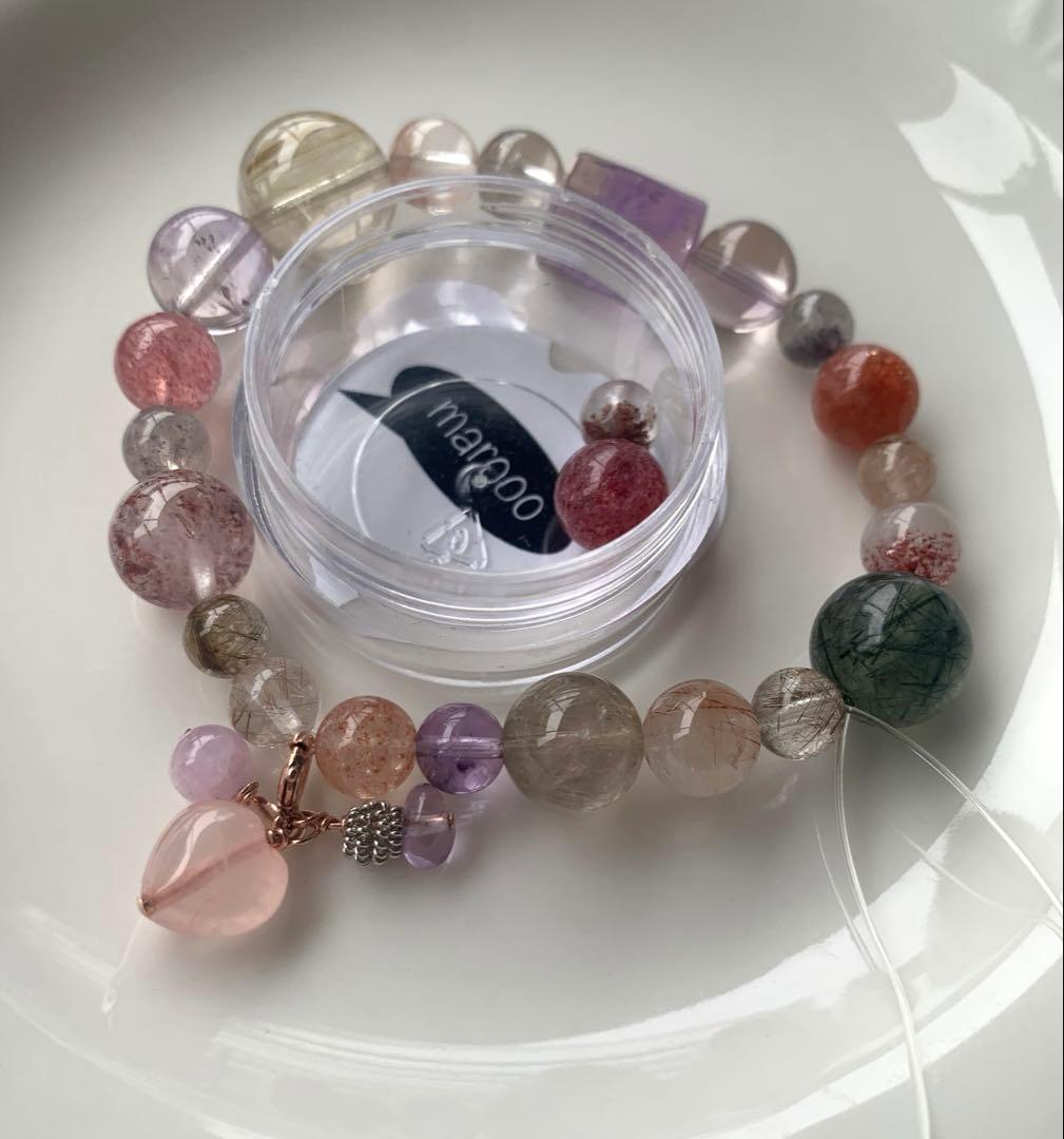 オーダー天然石ブレスレットmumuゴールドルチルスーパーセブンアメトリン