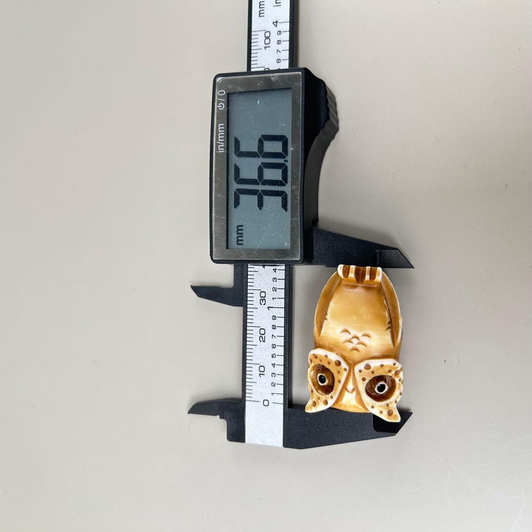 フクロウの置物彫刻極上根付天然素材アンティーク骨董飾り物古美術置物細密細工