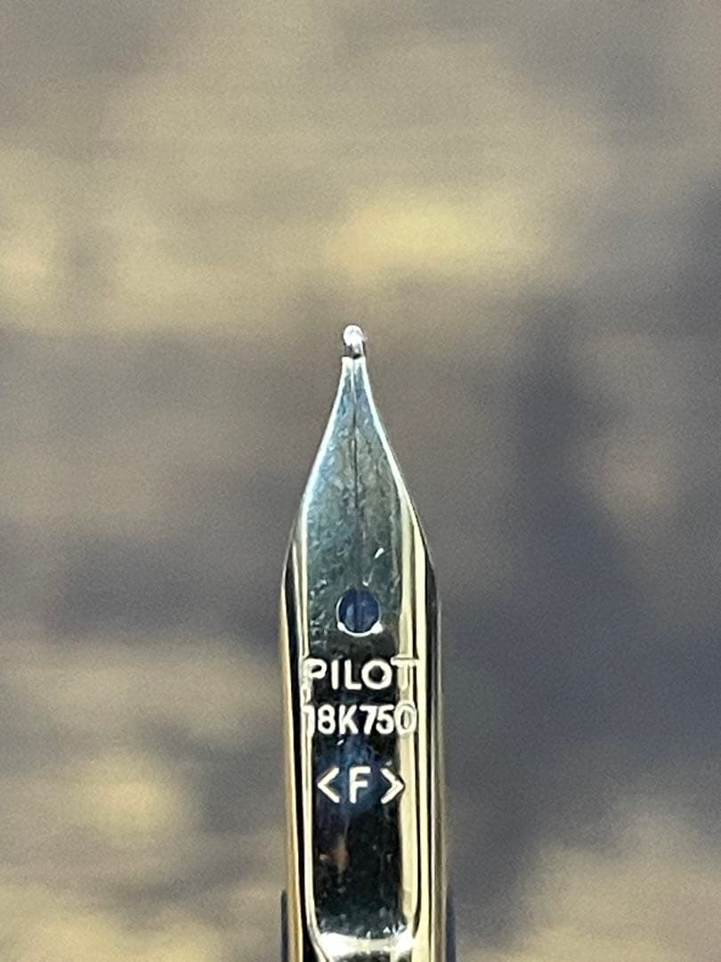 未使用　タグ付　ブラック　マーブル　18k F キャップレス　万年筆　パイロット