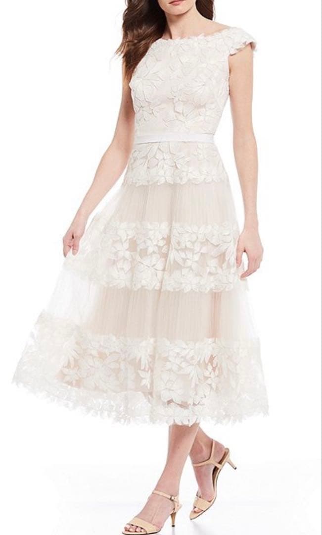 新品 TADASHI SHOJI タダシ ショージ ミモレ丈 ワンピース ドレス