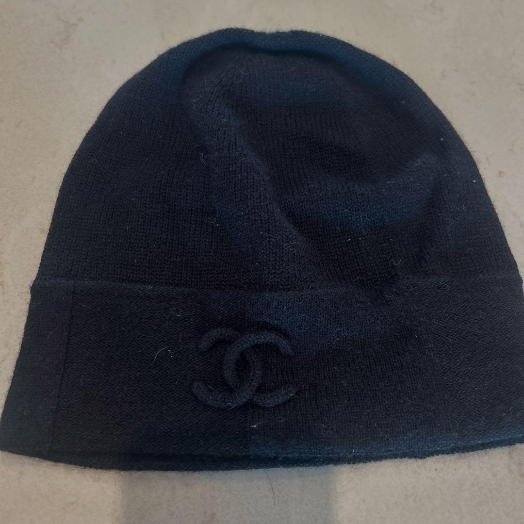 美品★CHANEL★カシミア65%ニット帽
