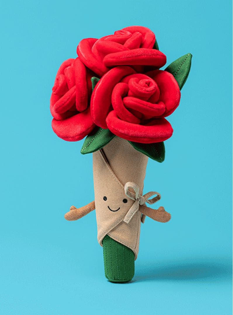新品 　ローズブーケ　30cm 薔薇　花束　ぬいぐるみ　袋付