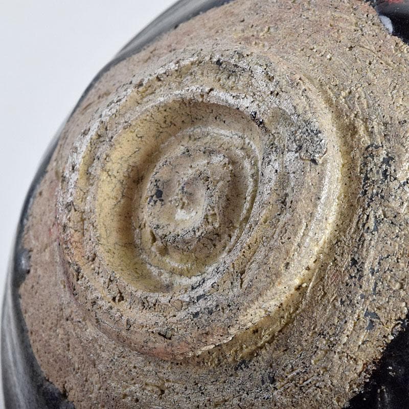 茶道具　楽吉左衛門作　黒楽平茶碗　時代箱　M　R9349