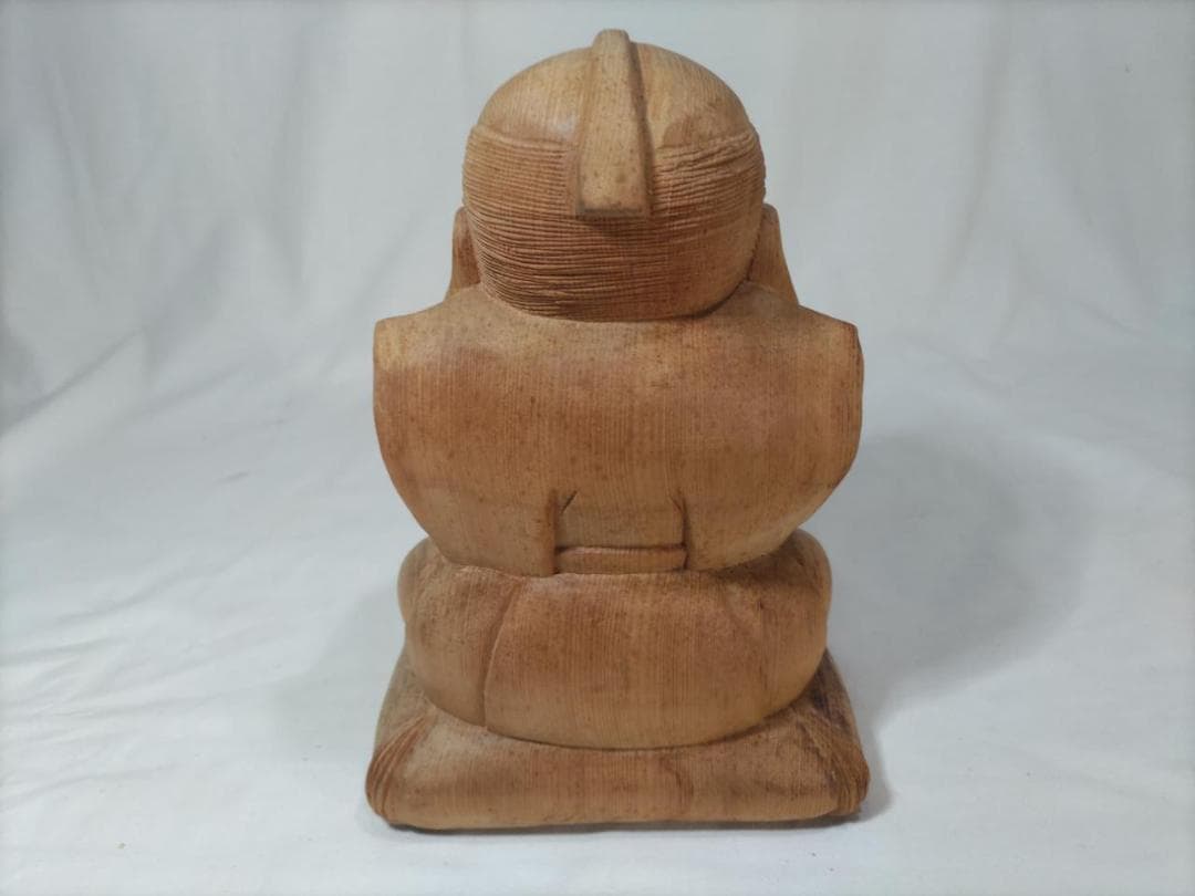 【福助】商売繁盛、縁起物木彫り彫刻　高さ25ｃｍ（ 値下げです！）