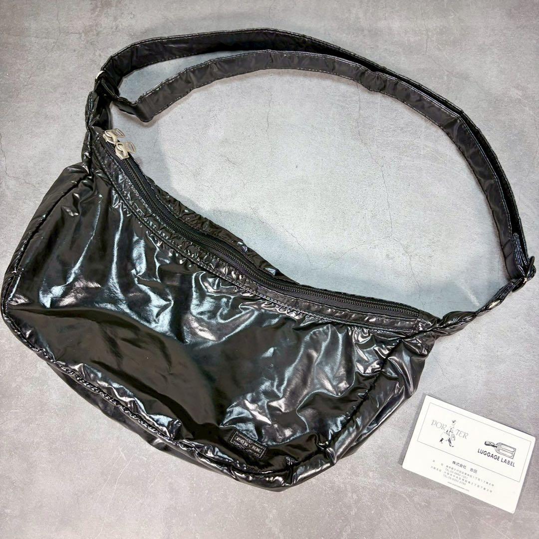 【美品✨】廃盤ポーターガール ボンボン ショルダーバッグ ハーフムーン　ナイロン