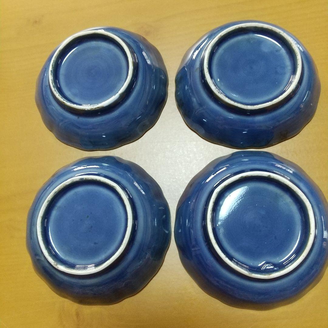 古伊万里 瑠璃釉金彩 山水画紋様 豆皿 4 客