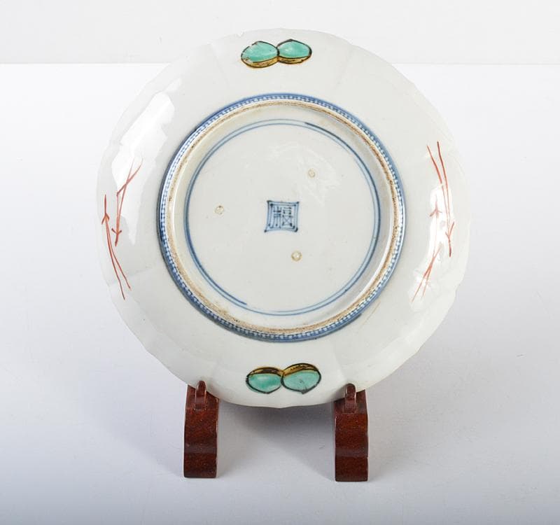 九谷焼　古九谷　色絵花鳥文　飾皿　M　R4619