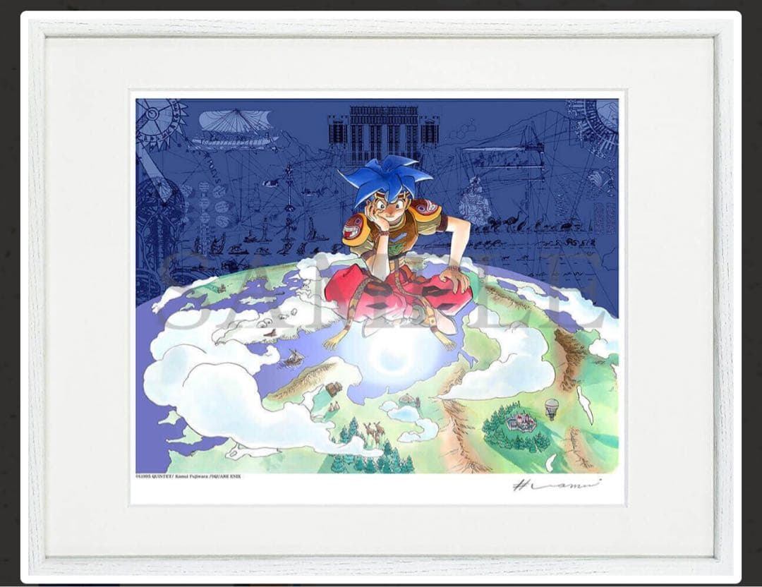 天地創造　藤原カムイ　直筆サイン　複製原画　ピエゾグラフ　ドラゴンクエスト　キー