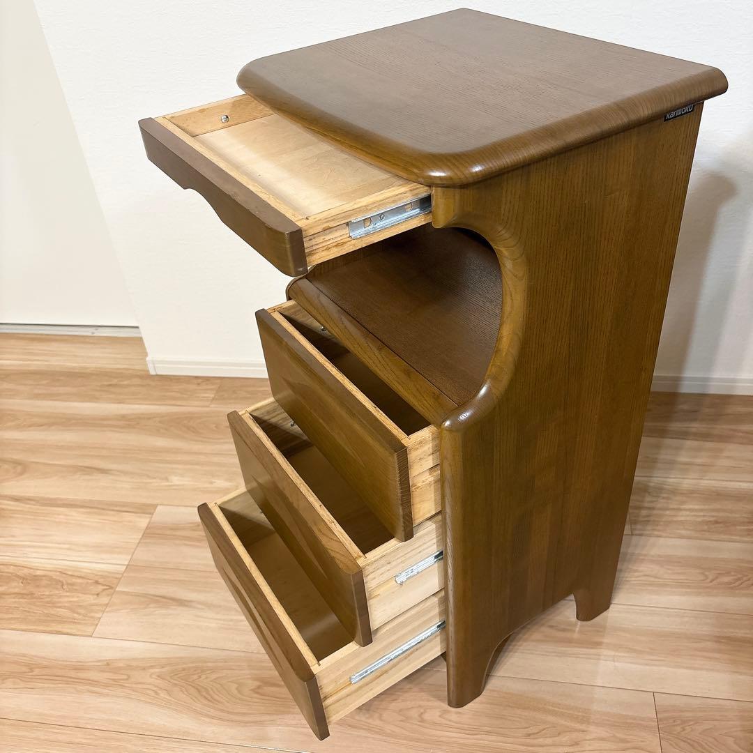 ✨極美品✨ カリモク 電話台 キャビネット コンセント付き 4段引出し 送料無料