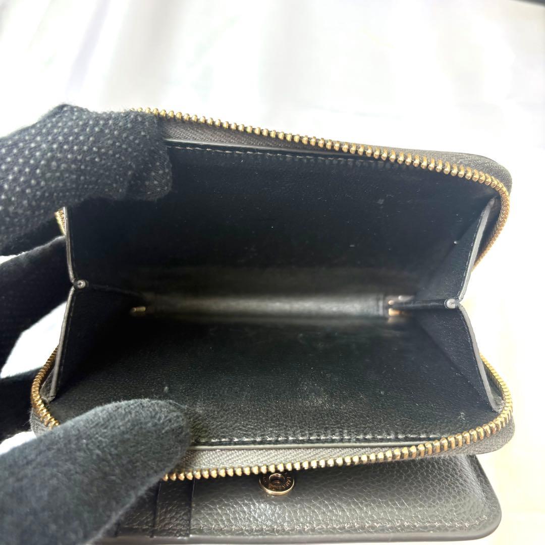 美品✨サンローラン 折り財布 ジップウォレット カサンドラロゴ レザー グレー