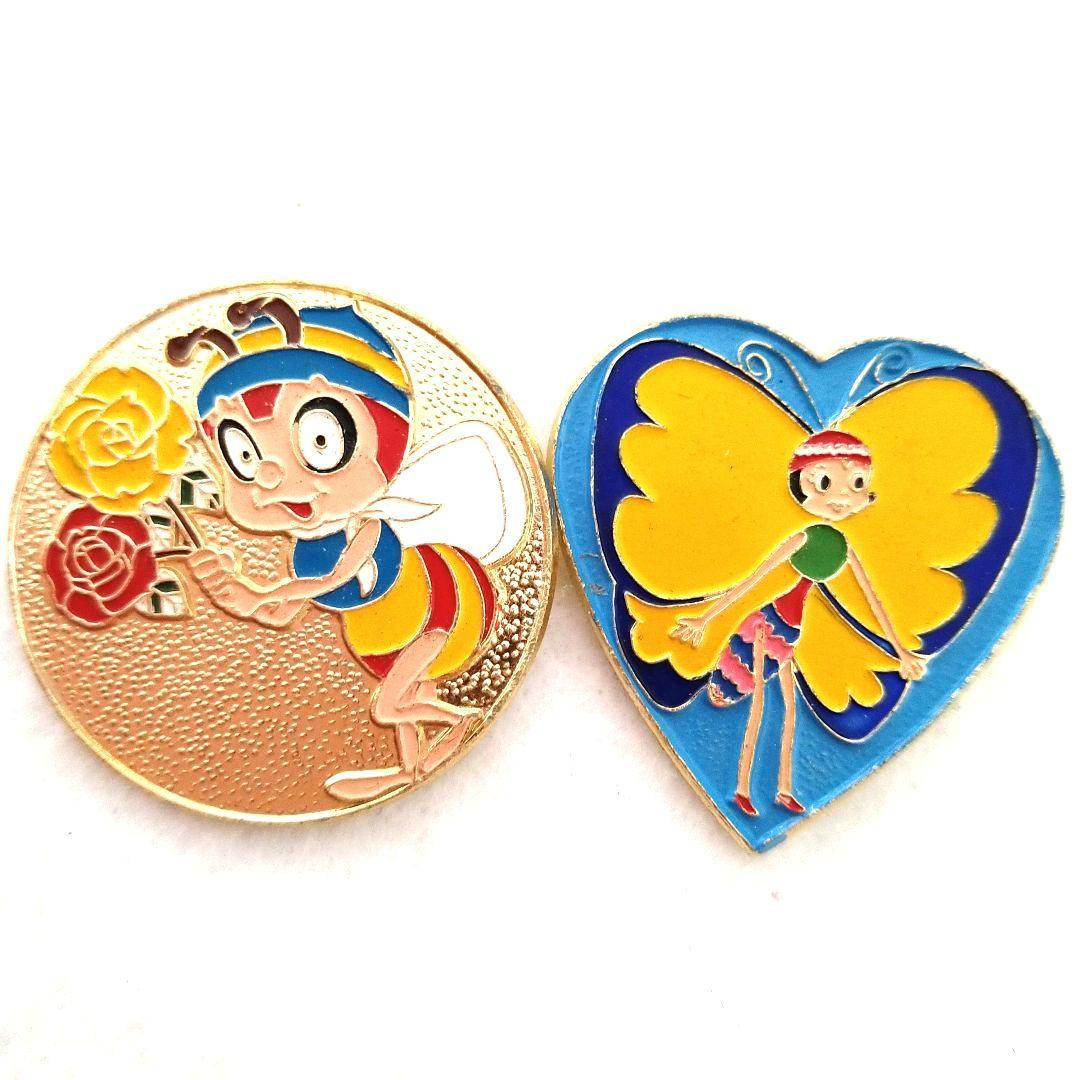 みつばちハッチ バッチセット 昭和レトロ ゴールド