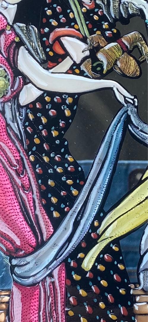 ステンドグラス ミラー絵画♦️ラタンフレーム♦️グリム童話♦️シンデレラ♦️送料込