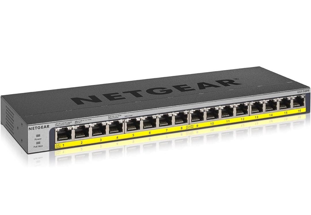 【正規品】NETGEAR 16ポート PoE+ スイッチ GS116PP