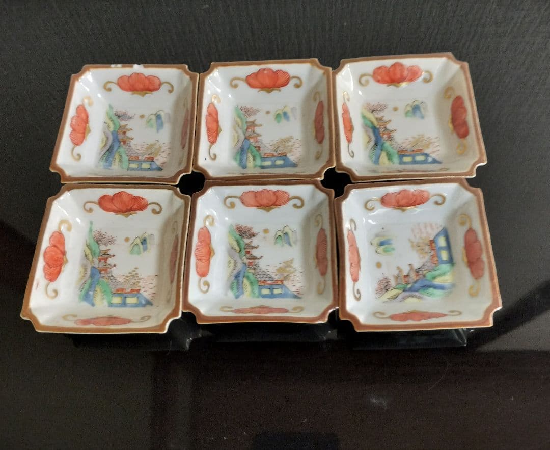 古代中国錦手小皿六枚