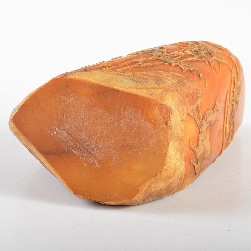 中国　玉石彫刻　山水鹿刻　置物　C　R5817
