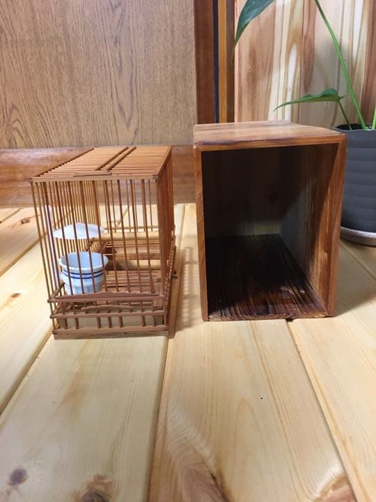 竹籠　鳥籠　箱セット