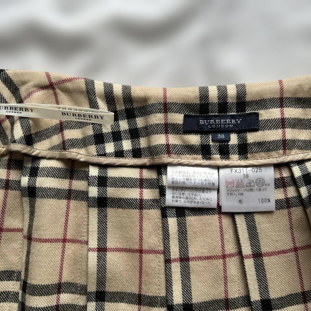 バーバリー巻きスカート ノバチェック レース　可愛い　ベージュ系