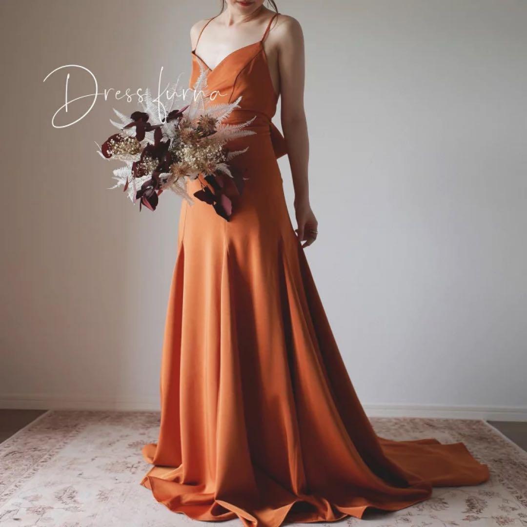 テラコッタ ロングドレスSOLALA Mサイズ 結婚式 前撮り 二次会 花嫁