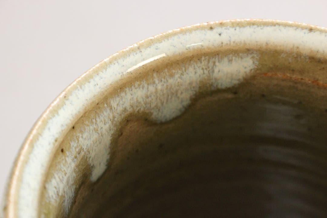 4438 益子窯　木村一郎 造　三彩壷　高さ19.7cm 陶印有　共箱　送料無料