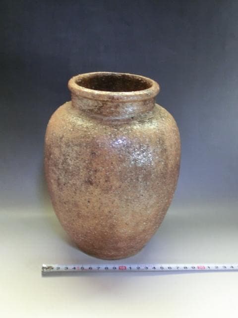 壷■古信楽焼き 江戸期 伊羅保壺 広口花入れ 花器 甕 古美術 時代物 骨董品■