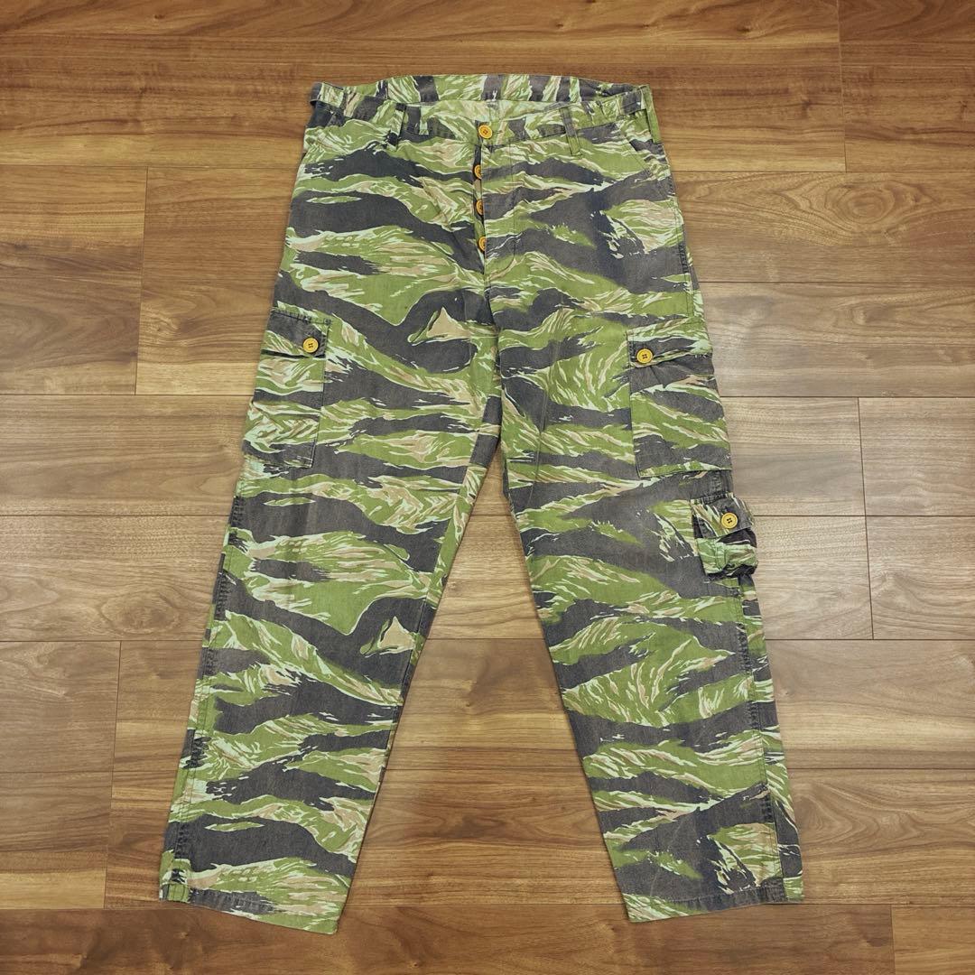 k*7様 80s ベトナム タイガーストライプパンツ Lサイズ タイガーカモ ビ