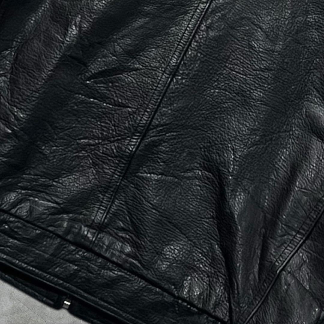 WILSONS本革ハーレーカスタム刺繍イーグルワッペンレザージャケットL古着