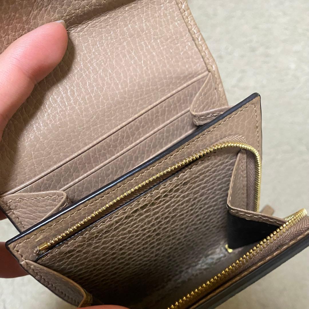 GUCCI 二つ折り財布 ベージュ グレー
